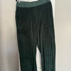 Pact NWT Deep Green Velvet lounge pants size M